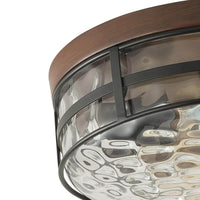 aiwen 12 in. 2-Light Farmhouse Black Flush Mount Ceiling Light - $45