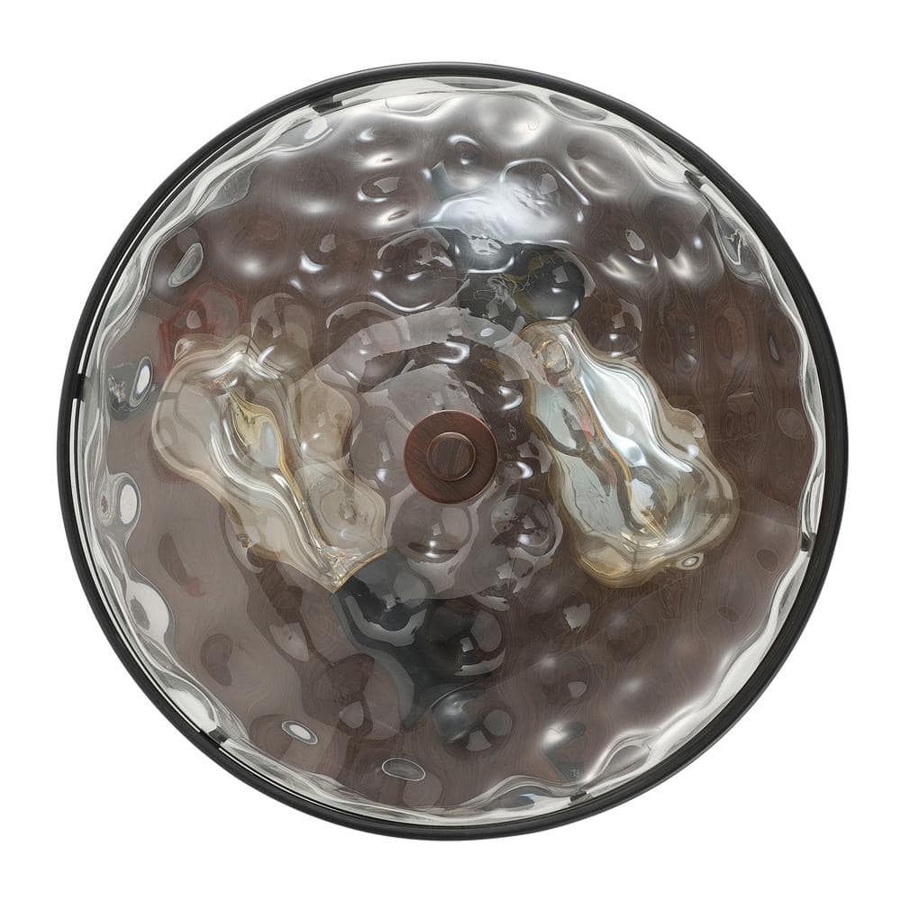 aiwen 12 in. 2-Light Farmhouse Black Flush Mount Ceiling Light - $45
