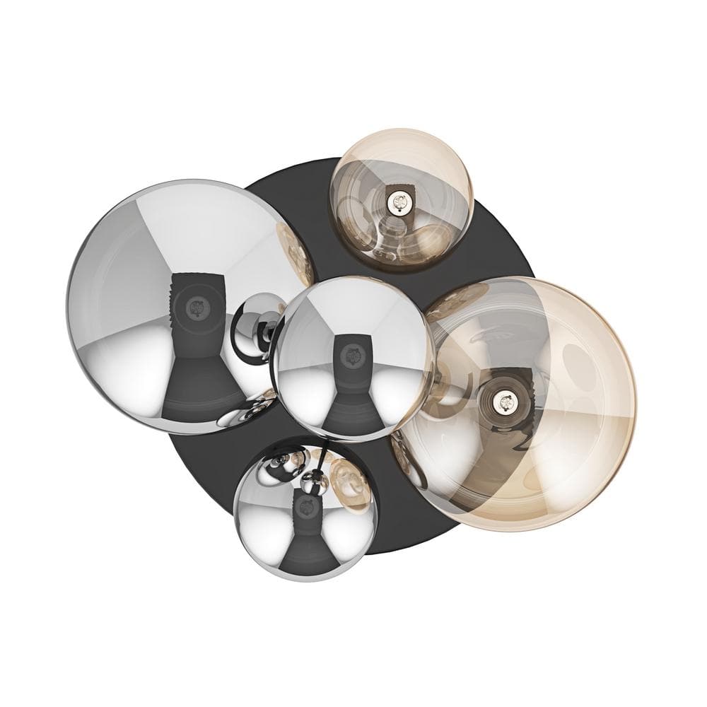 aiwen Modern 17.71 in. 5-Light Matte Black Semi Flush Mount Ceiling Light - $60