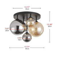 aiwen Modern 17.71 in. 5-Light Matte Black Semi Flush Mount Ceiling Light - $60
