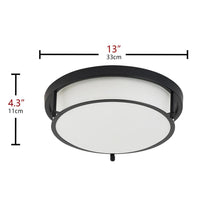 13 in. 2-Light Industrial Black Flush Mount Farmhouse Close to Ceiling Light Fixture- $25