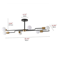 aiwen Industrial Sputnik 35.43 in. 6-Light Oversized Semi-Flush Mount Ceiling Light - $40