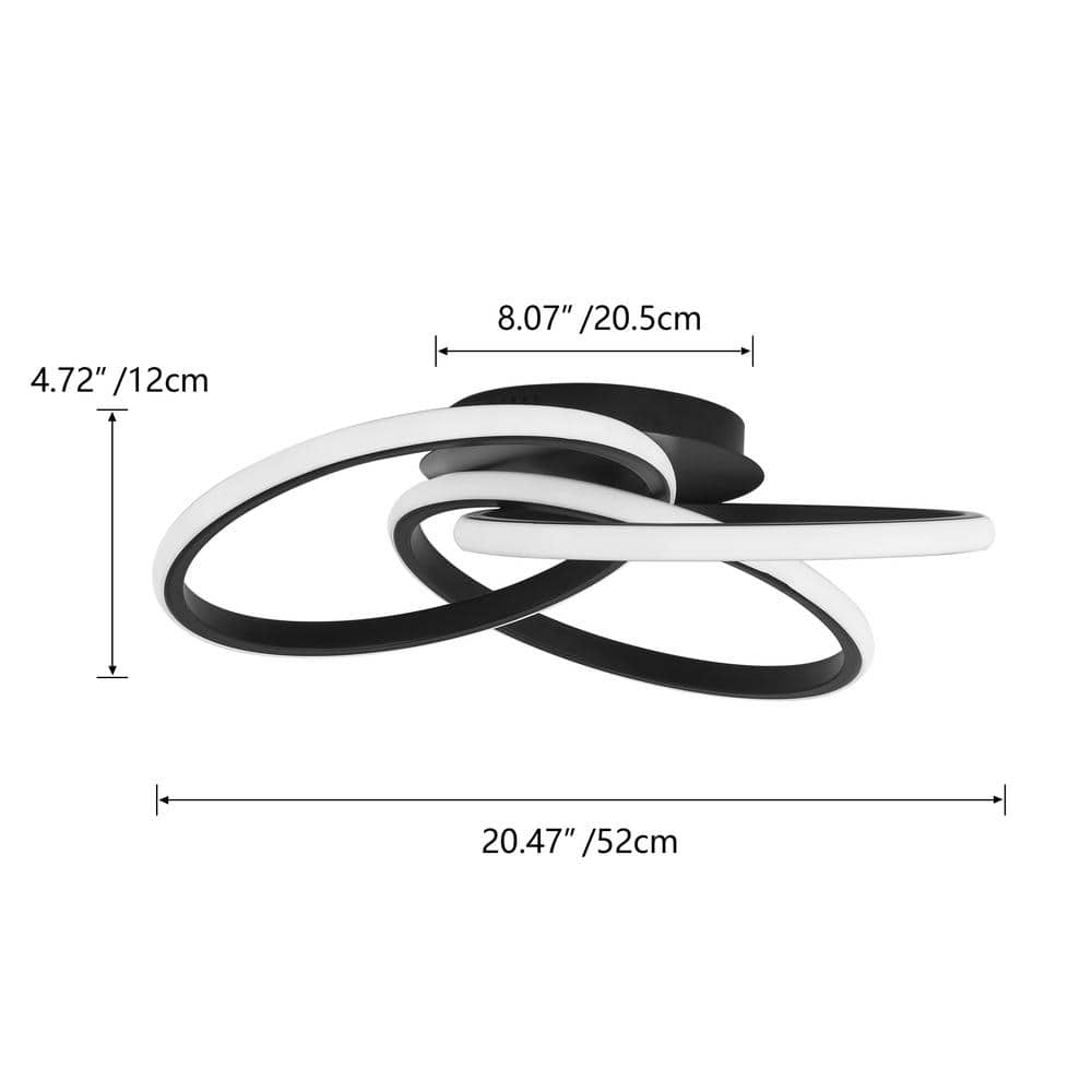 20.47in. 1-Light Modern Linear Integrated LED Flush Mount Ceiling Lighting Fixtures - $55