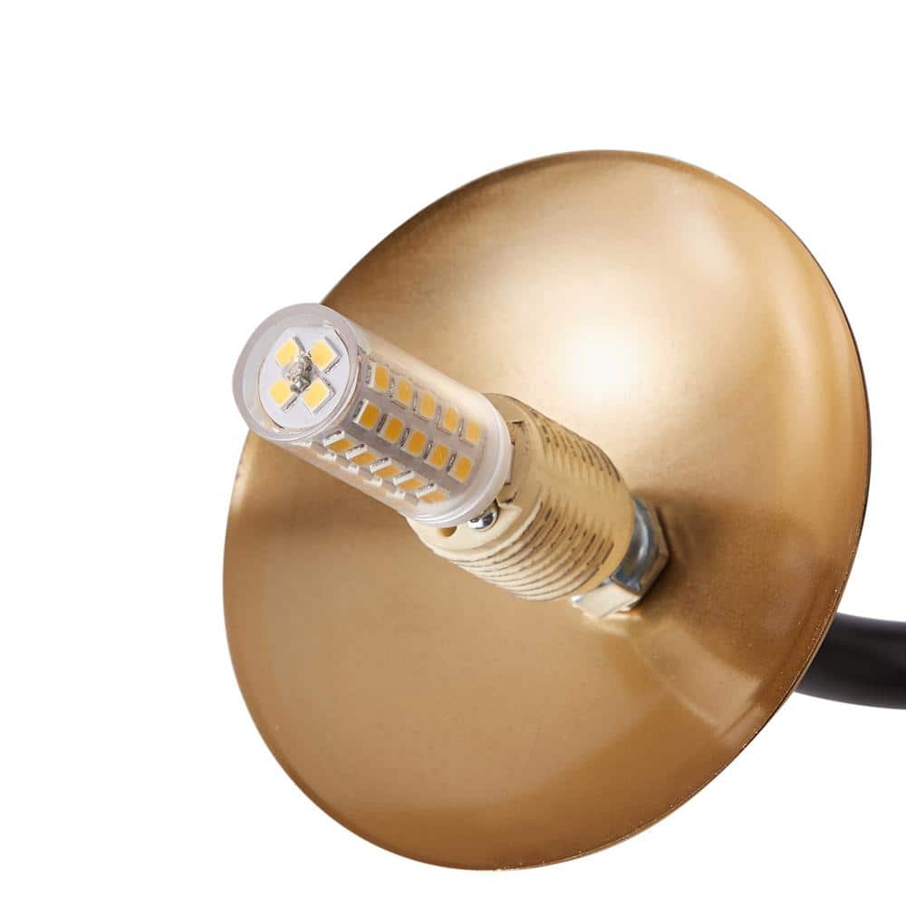 36.61 in. 6-Light Black Sputnik Oversized Semi-Flush Mount Ceiling Light Fixture - $80
