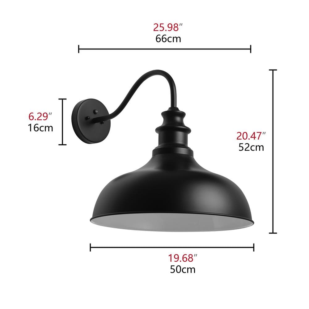 aiwen Gooseneck Outdoor Hardwired Barn Light Dusk to Dawn Wall Sconce - $50