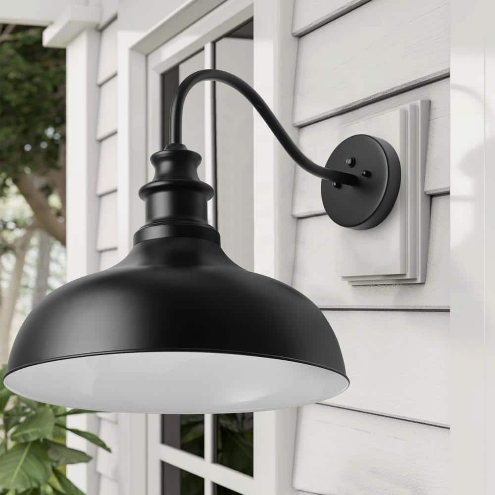 aiwen Gooseneck Outdoor Hardwired Barn Light Dusk to Dawn Wall Sconce - $50