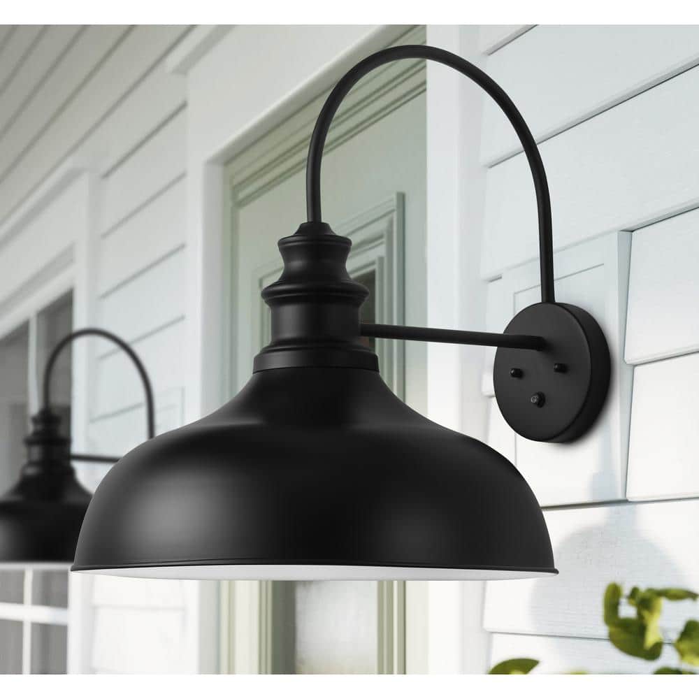 aiwen Modern 19.68 in. W 1-Light Black Gooseneck Oversized Barn Light Fixture - $50