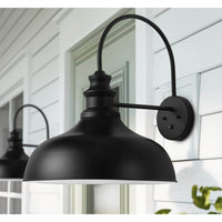 aiwen Modern 19.68 in. W 1-Light Black Gooseneck Oversized Barn Light Fixture - $50
