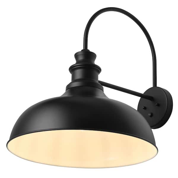 aiwen Modern 19.68 in. W 1-Light Black Gooseneck Oversized Barn Light Fixture - $50