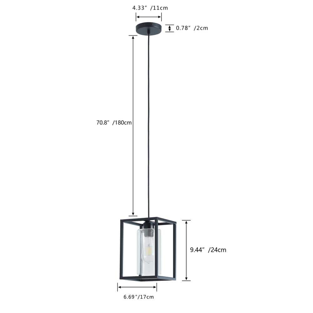 1-Light Industrial Pendant Light Farmhouse Island Retro Vintage Hanging Light - $35