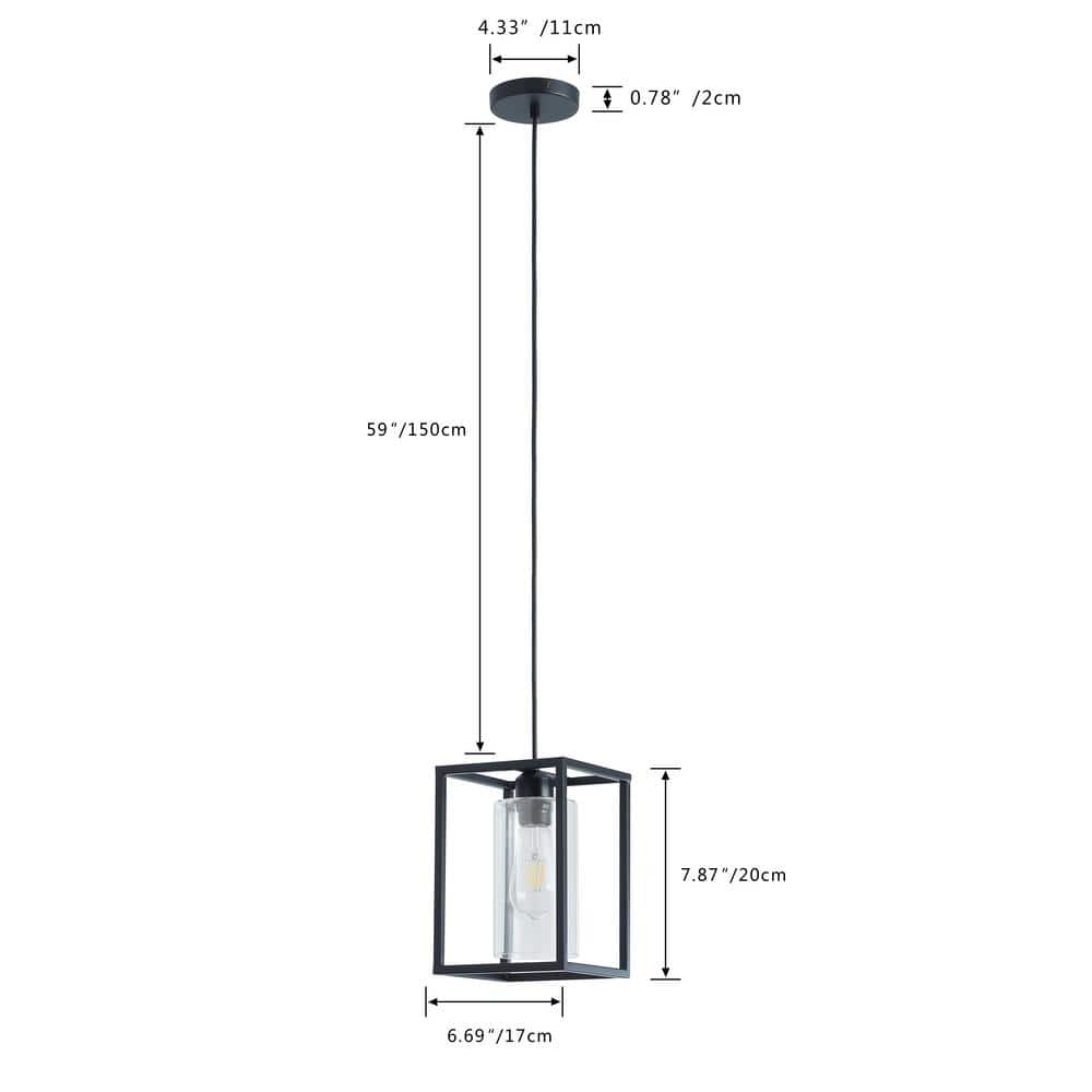1-Light Industrial Pendant Light Farmhouse Island Retro Vintage Hanging Light - $35