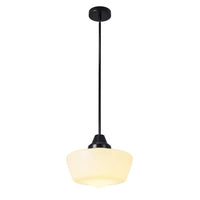 aiwen 1-Light 11.81 in. Black Schoolhouse Pendant Light Adjustable Height - $45