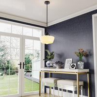 aiwen 1-Light 11.81 in. Black Schoolhouse Pendant Light Adjustable Height - $45