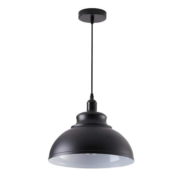 aiwen 40-Watt 1-Light 13.7 in. Farmhouse Island Black Pendant Light Adjustable - $25