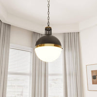 aiwen 60-Watt Modern1-Light Gold Globe Pendant Light Adjustable Ceiling Light - $45