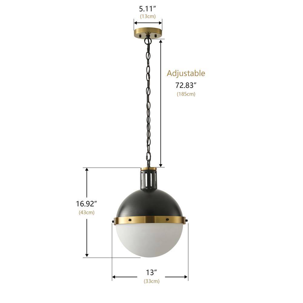 aiwen 60-Watt Modern1-Light Gold Globe Pendant Light Adjustable Ceiling Light - $45
