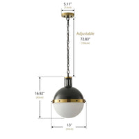 aiwen 60-Watt Modern1-Light Gold Globe Pendant Light Adjustable Ceiling Light - $45
