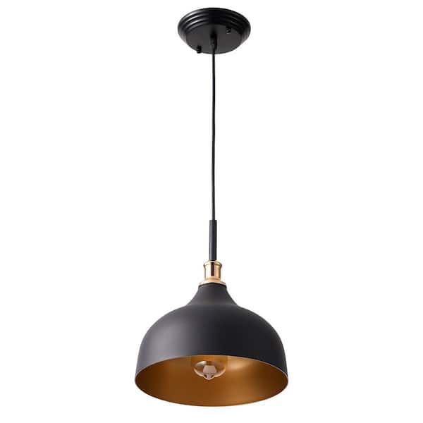 aiwen 10.2 in. 1-Light Farmhouse Dome Shaded Pendant Light Metal Hanging Light - $35