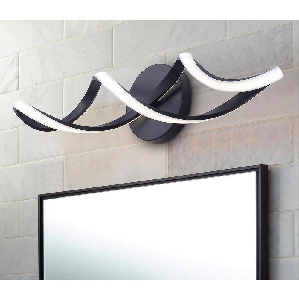 aiwen 26.6 in. 1-Light LED Modern Black Bathroom Vanity Light - $35