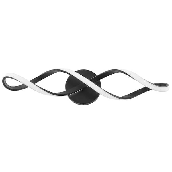 aiwen 26.6 in. 1-Light LED Modern Black Bathroom Vanity Light - $35