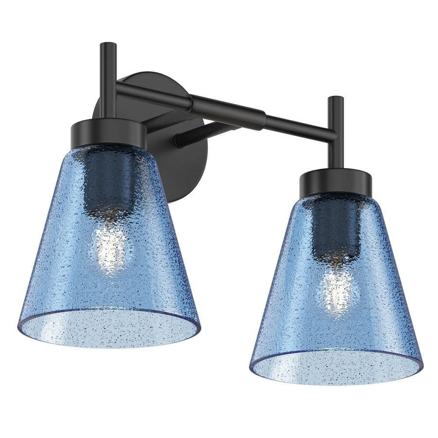 Industrial 13.97 in. 2-Light Blue Wall Mounted Vanity Light Fixture Over Mirror - $30