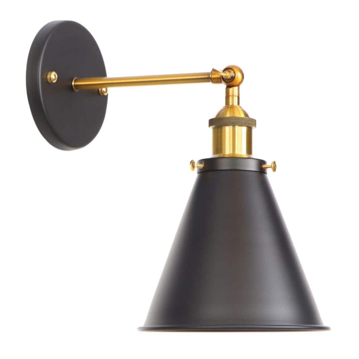 aiwen GLD 1-Light 5.31 in. Black Sconce Metal Industrial with Swing Arm - $25