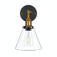 aiwen 1-Light Black Metal Vintage Industrial Sconce with Clear Glass Shade - $30