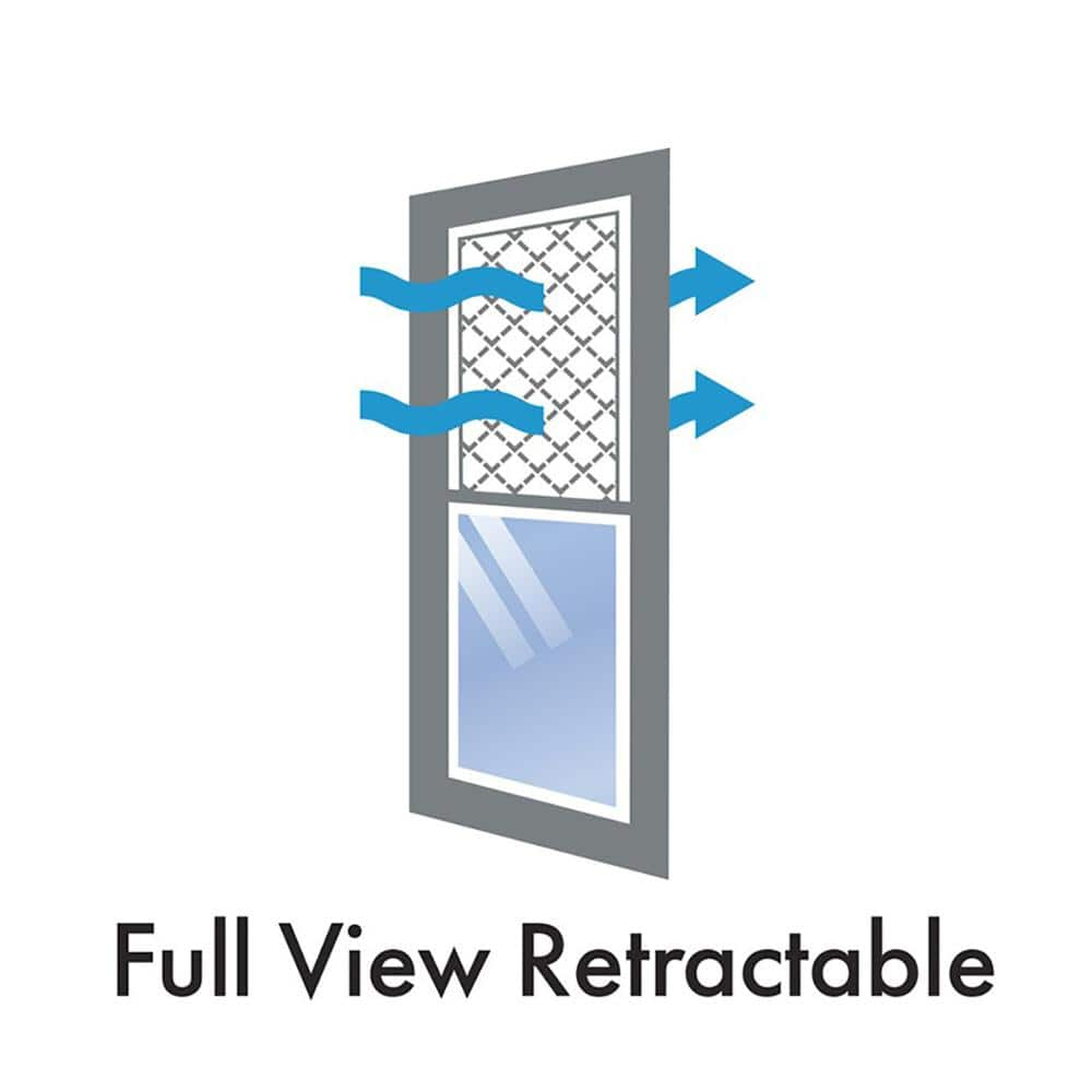 36 in. x 80 in. Black Left-Hand/Outswing Full View Retractable Storm Door - $180