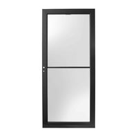 36 in. x 80 in. Black Left-Hand/Outswing Full View Retractable Storm Door - $180