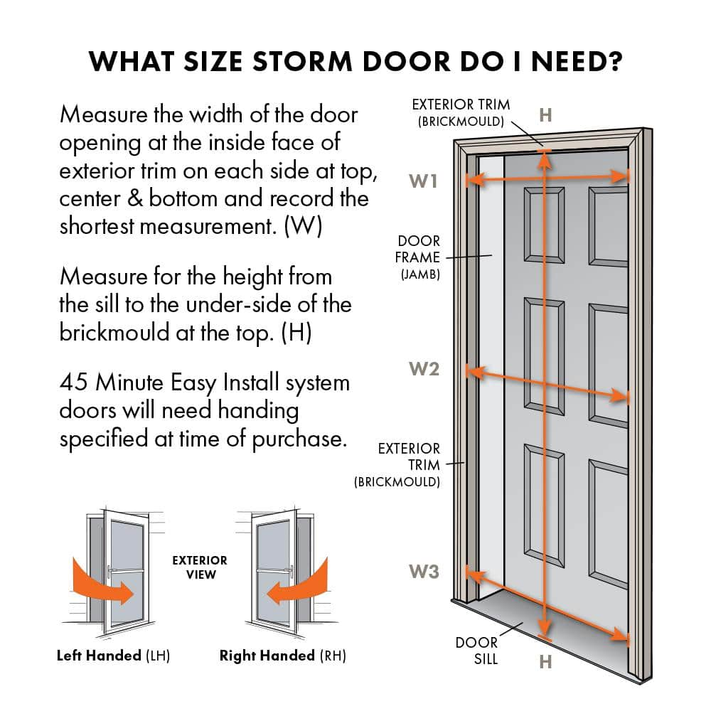 36 in. x 80 in. Black Left-Hand/Outswing Full View Retractable Storm Door - $180