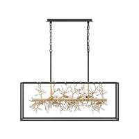 Modern 38.58 in. 9-Light Crystal Chandeliers Black and Gold Hanging Light - $285