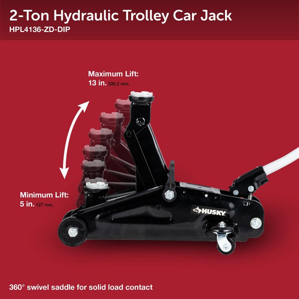 Husky 2-Ton Hydraulic Trolley Car Jack - $25