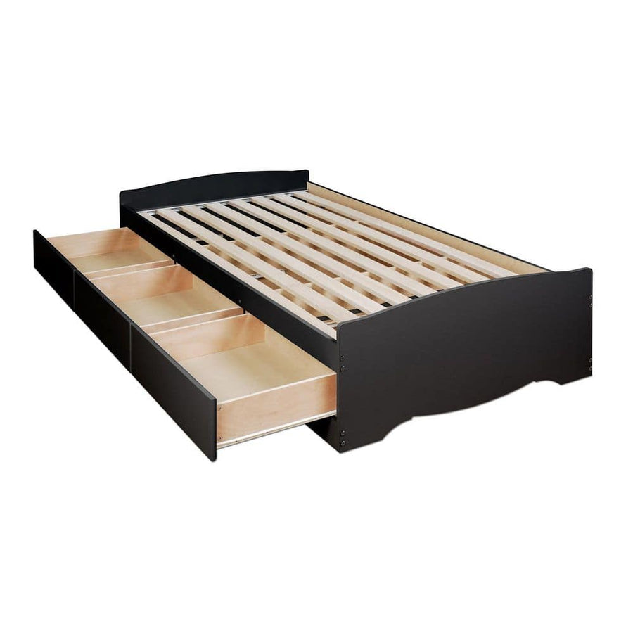 Prepac Sonoma Black Frame Twin XL Wood Storage Platform Bed - $190