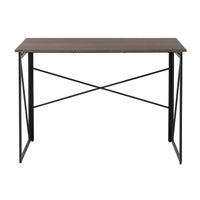 StyleWell 43 in. Rectangular Black Metal Folding Writing Desk with Grey Wood Top - $55