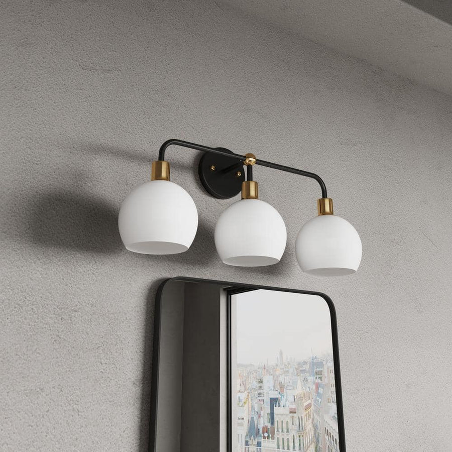 Modern 22.83 in. 3-Light Black Bathroom Vanity Light Fixtures Over Mirror - $30