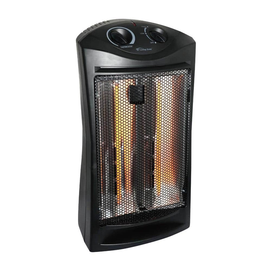 1500-Watt Black Electric Tower Quartz Infrared Space Heater with Thermostat - $40