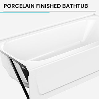 BootzCast 60 in. x 30 in. Soaking Bathtub with Left Drain in White - $245
