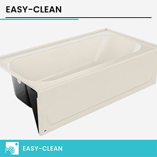 BootzCast 60 in. x 30 in. Soaking Bathtub with Left Drain in White - $245