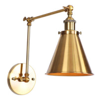 aiwen GLD 1-Light 5.31 in. Brass Sconce Vintage Industrial Swing Arm Wall Lamp - $25