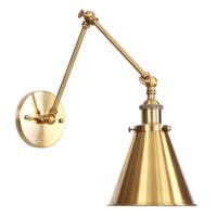 aiwen GLD 1-Light 5.31 in. Brass Sconce Vintage Industrial Swing Arm Wall Lamp - $25