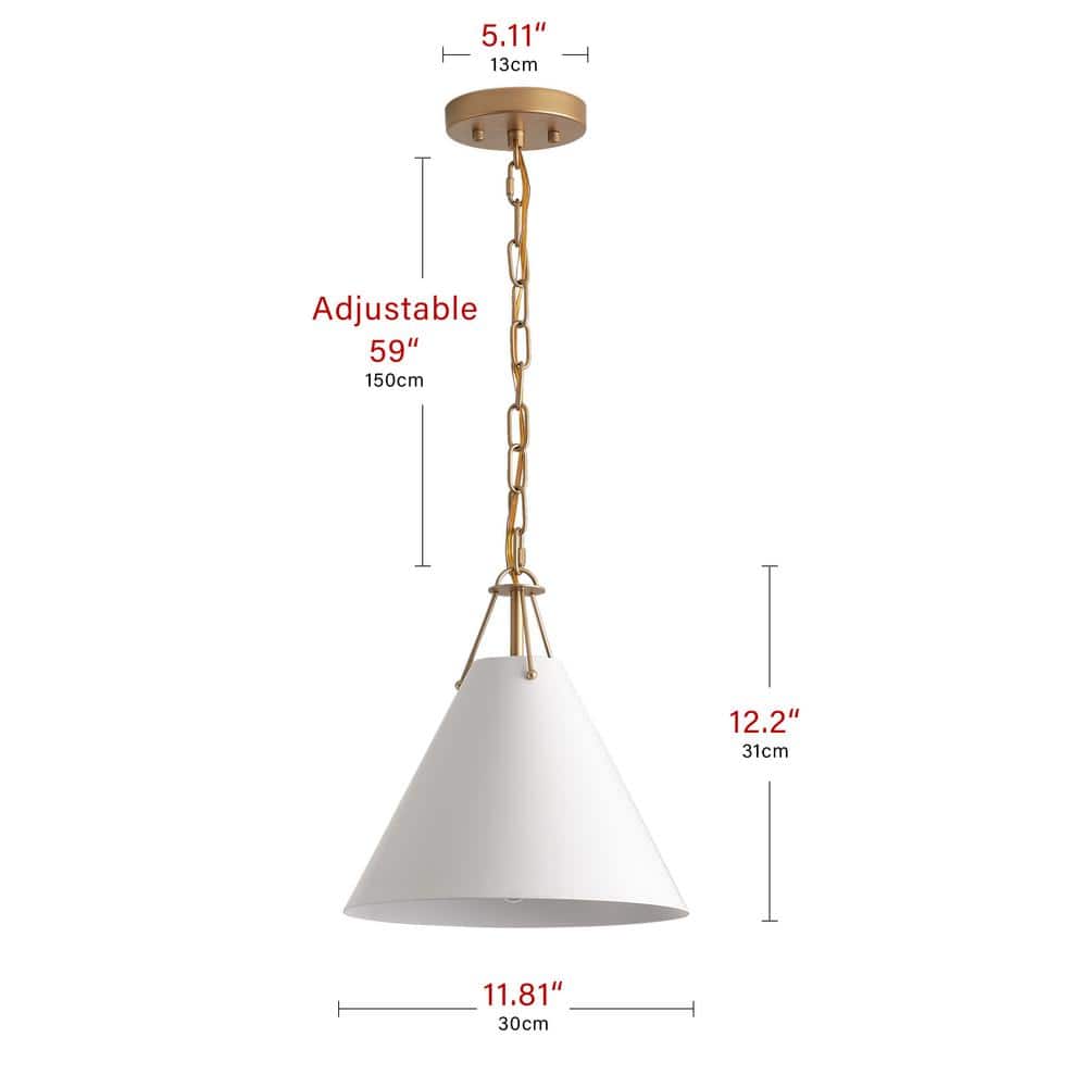 13.8 in. 1-Light Bronze Kitchen Island Pendant Lighting Fixture Metal Chandeliers - $55