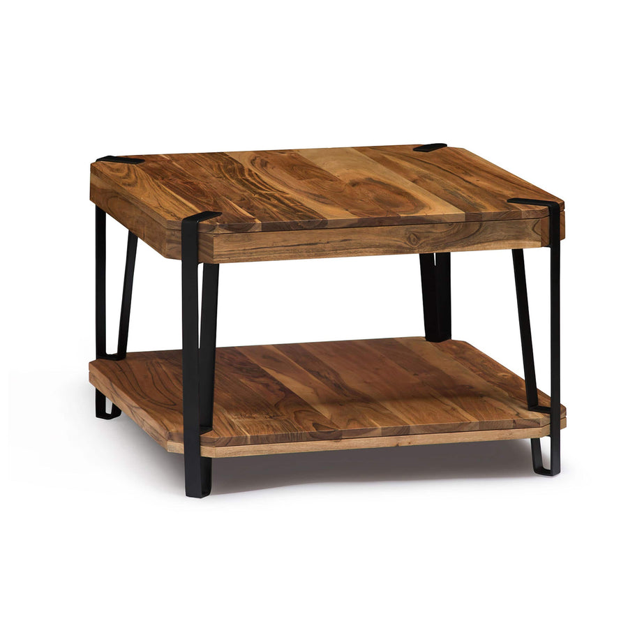 Alaterre Furniture Ryegate 28 in. Brown/Black Square Solid Wood Top Coffee Table - $155