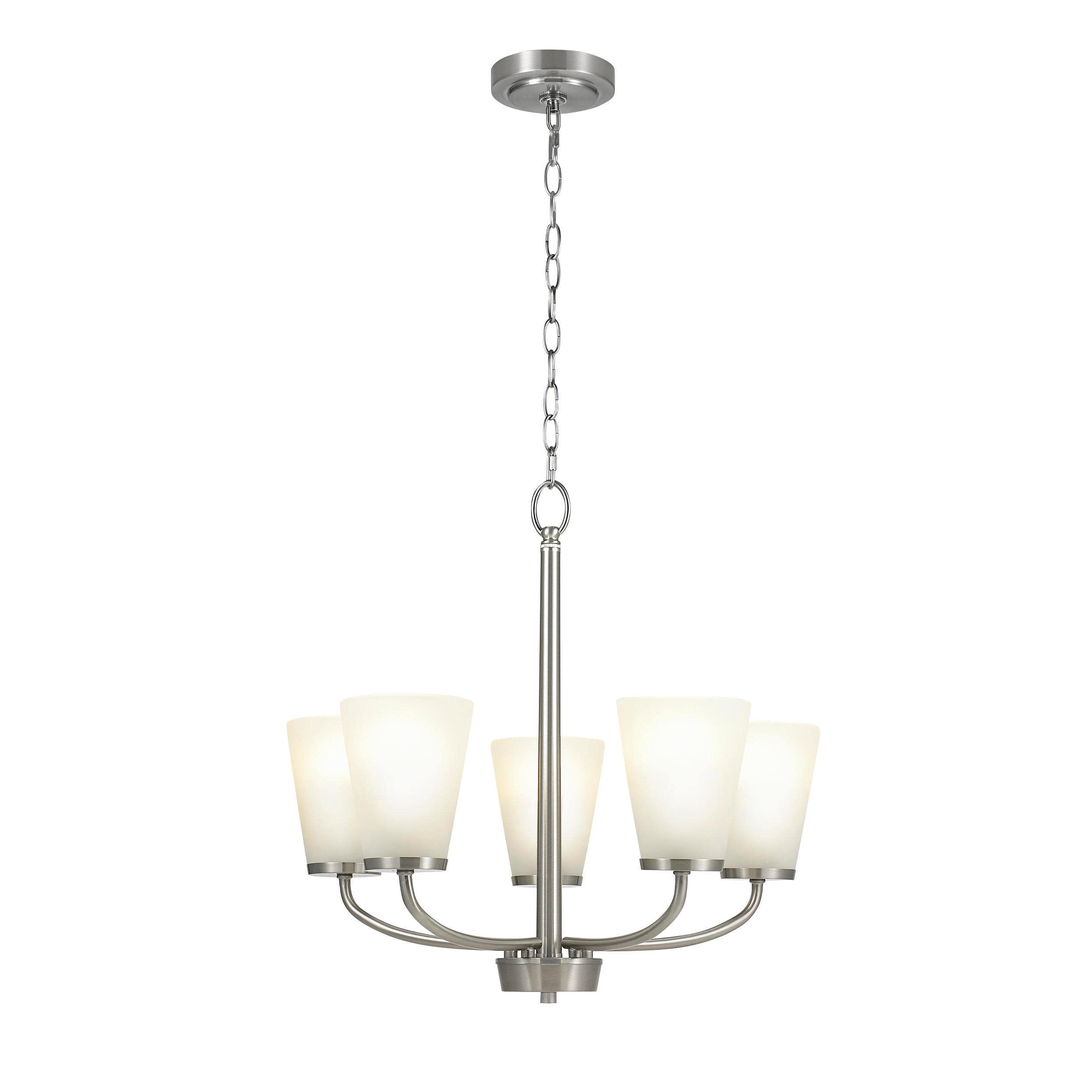 Hampton Bay Helena 21 in 5-Light Brushed Nickel Hanging Chandelier - $50