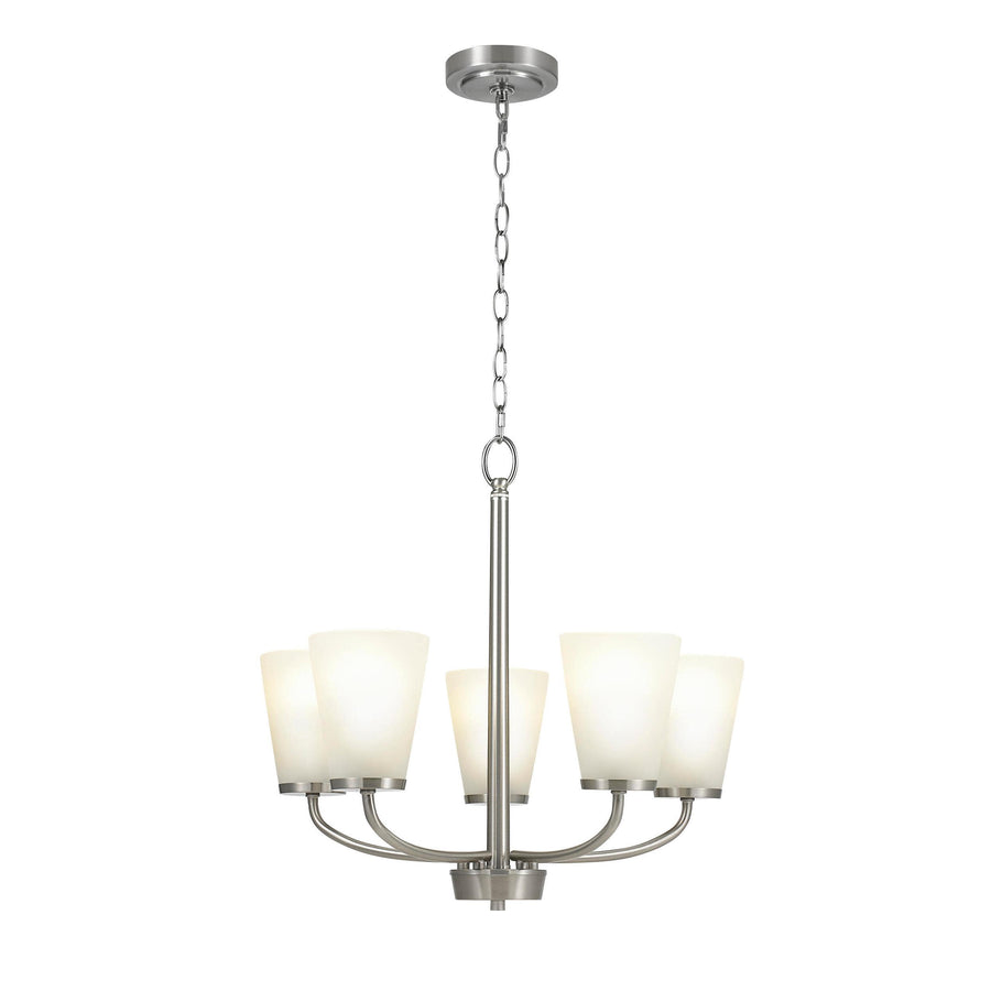 Hampton Bay Helena 21 in 5-Light Brushed Nickel Hanging Chandelier - $55