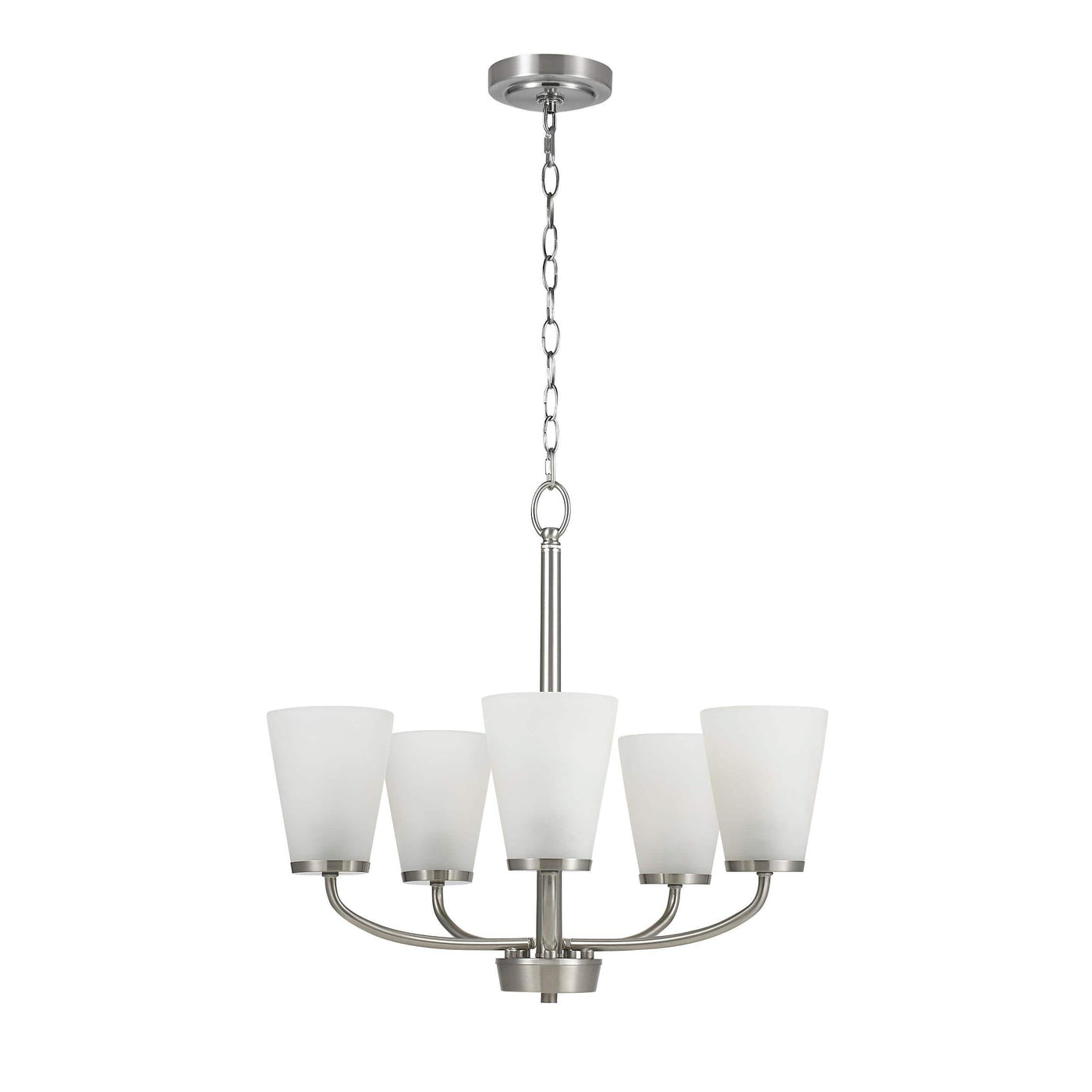 Hampton Bay Helena 21 in 5-Light Brushed Nickel Hanging Chandelier - $50