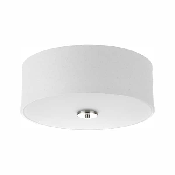 Inspire Collection 13 in. Transitional Brushed Nickel LED Drum Shade Ceiling Light - $40