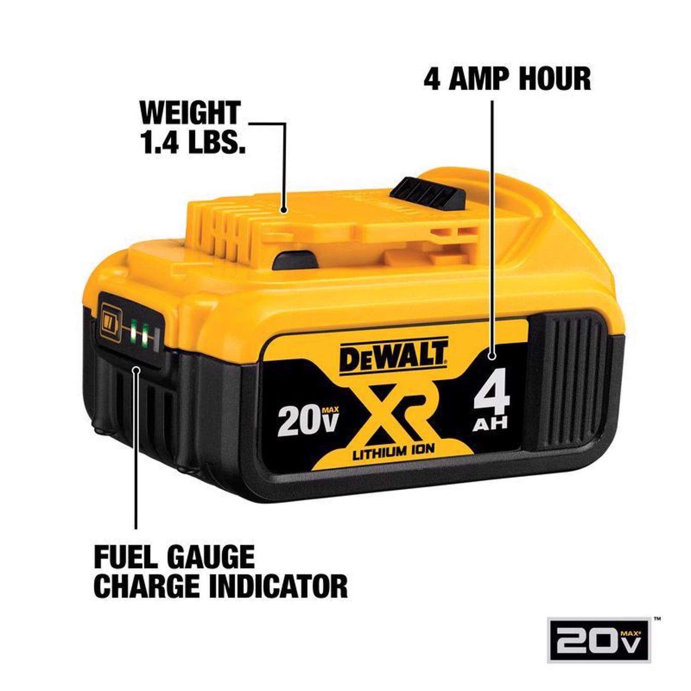 20V MAX XR DCB204 4 Ah Lithium-Ion Battery 1 pc (Charger Included) - $105