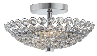 Barclay 11 in. 2-Light Chrome and Crystal Semi-Flush Mount - $50