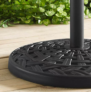 Cross Weave Round Metal Patio Umbrella Base in Black - $25