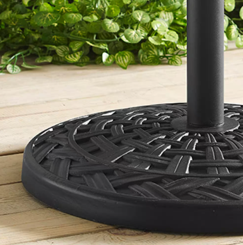 Cross Weave Round Metal Patio Umbrella Base in Black  - $25